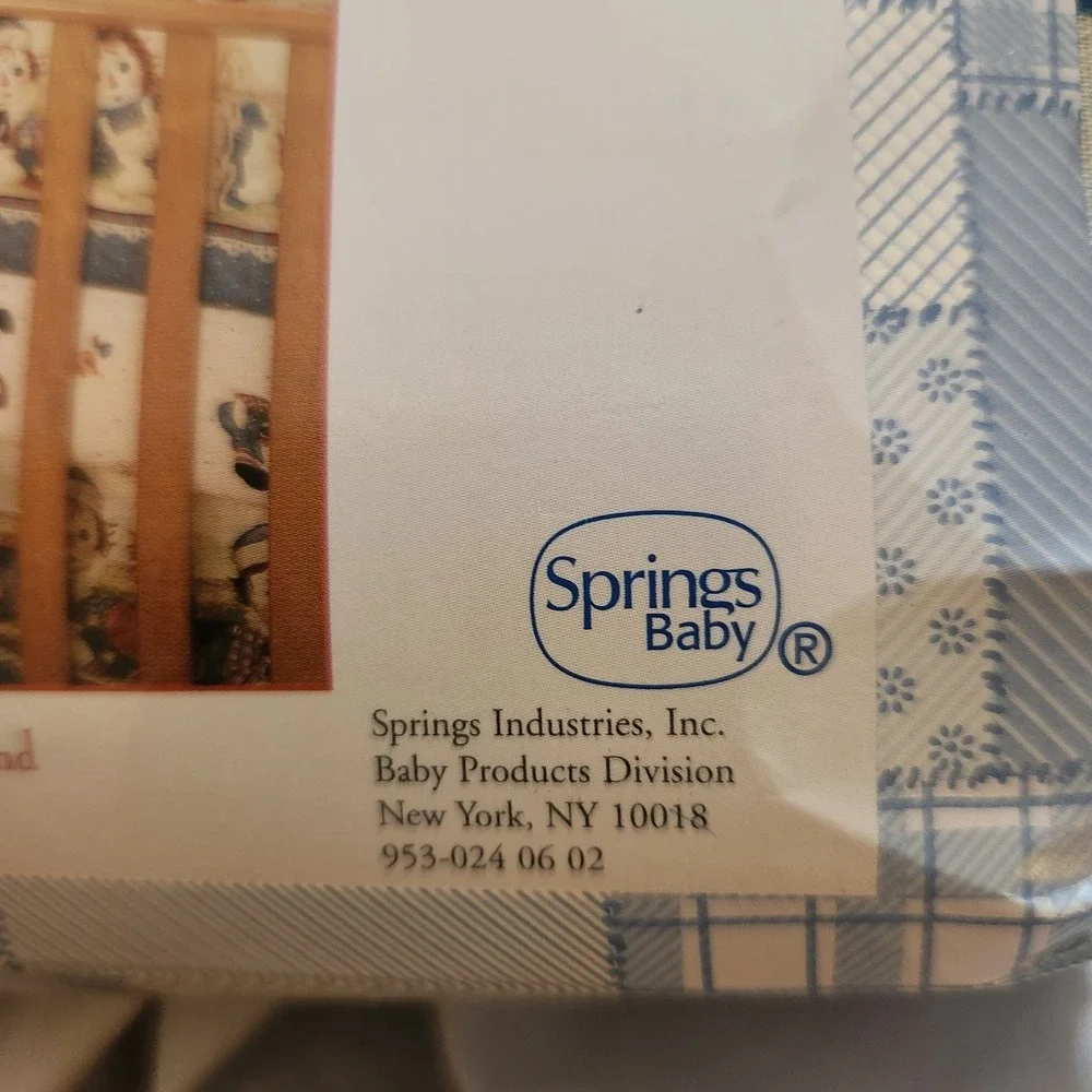 Vtg Springs Baby Raggedy Ann & Andy‎ 3 Pc Nursery Crib Ruffle Diaper Stacker Set